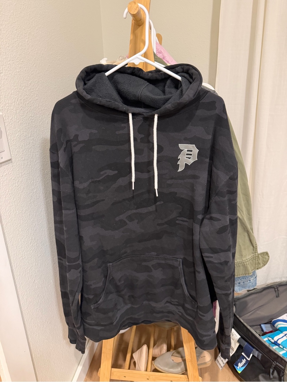 Primitive Black Camo Hooded Pullover Sweatshirt